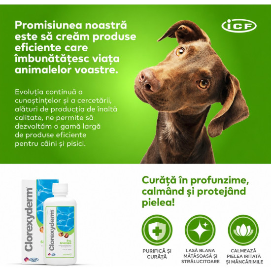 Șampon Clorexyderm 4 – Pentru Câini și Pisici – 250 ml